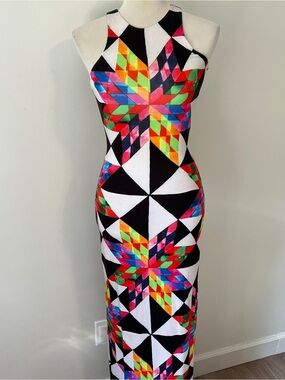 Mara Hoffman Swim Maxi Dress NWT XS Geometric Peach Multi Resort Beach